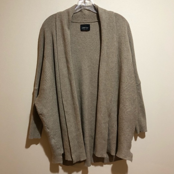 Zara Sweaters - ZARA Knit Sweater Cardigan Tan Size L